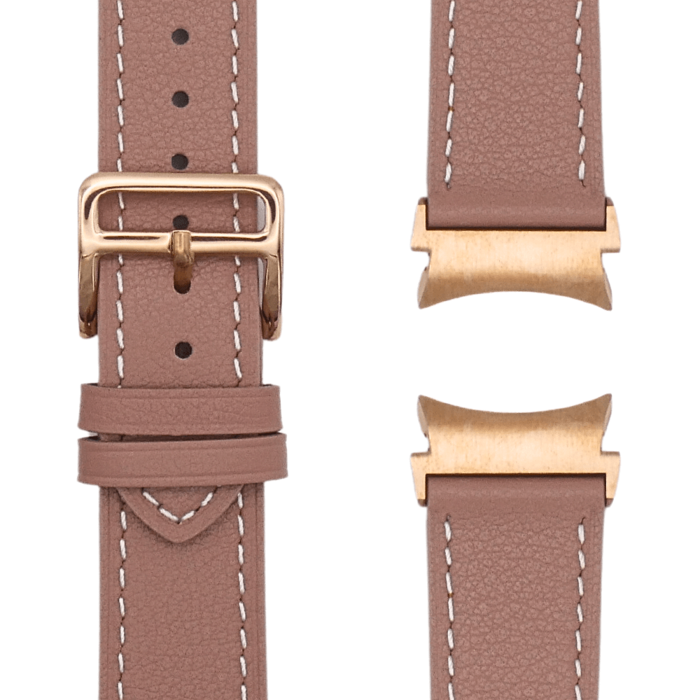 Echtlederarmband in Rose für Galaxy Watch 4, 5, 6 & 7