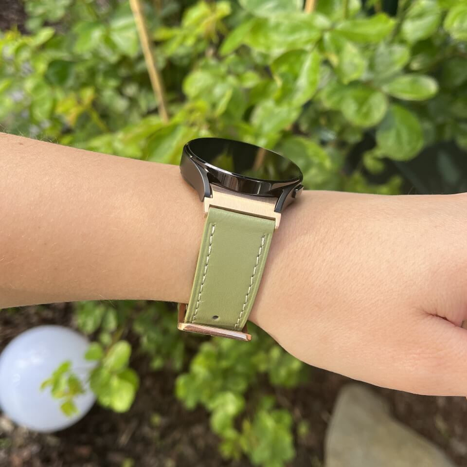 Echtlederarmband in Rose für Galaxy Watch 4, 5, 6 & 7