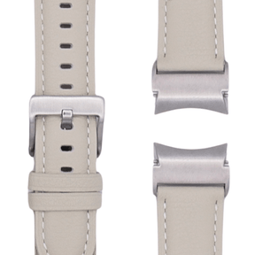 Echtlederarmband in Silber für Galaxy Watch 4, 5 & 6