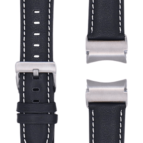 Echtlederarmband in Silber für Galaxy Watch 4, 5 & 6