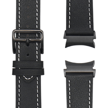 Echtlederarmband in Schwarz für Galaxy Watch 4, 5, 6 & 7