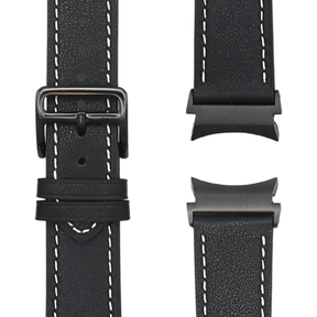 Echtlederarmband in Schwarz für Galaxy Watch 4, 5 & 6